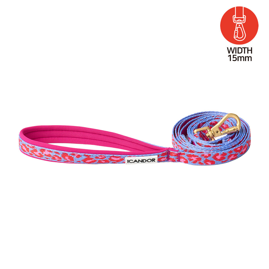 Gentle Leash Bolt, 1.6m(15mm)_Leopard Lavender Blue