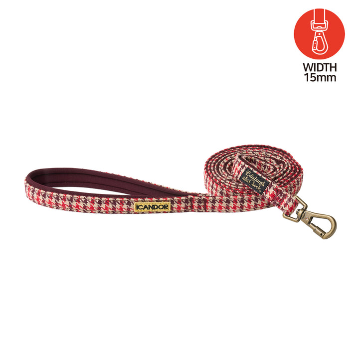 Gentle Leash Bolt, 1.6m(15mm)_Edinburgh Check Red