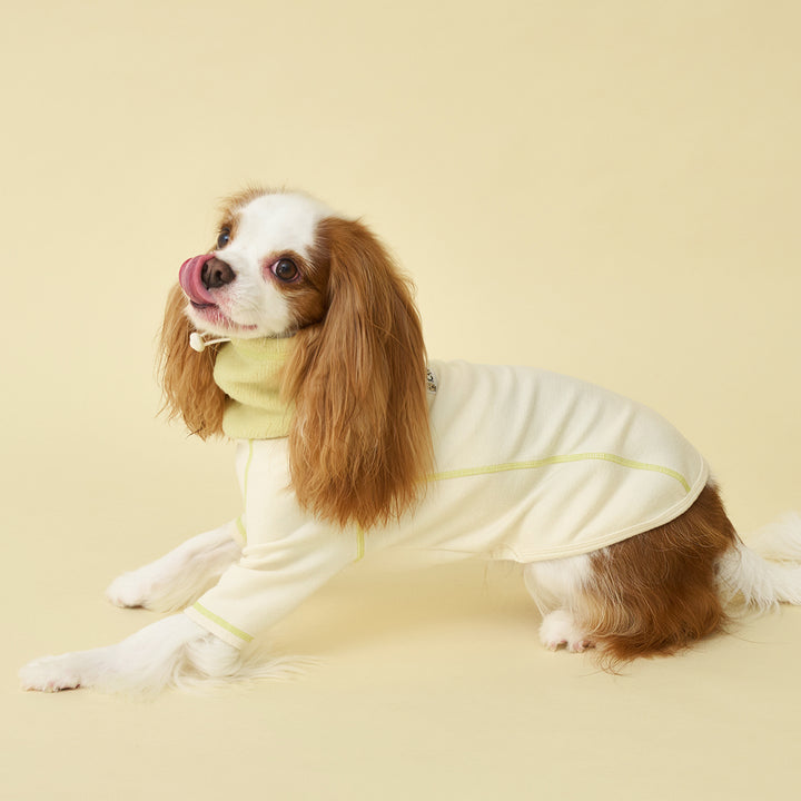 ポーラーツイード、スヌードトップ_クリーム