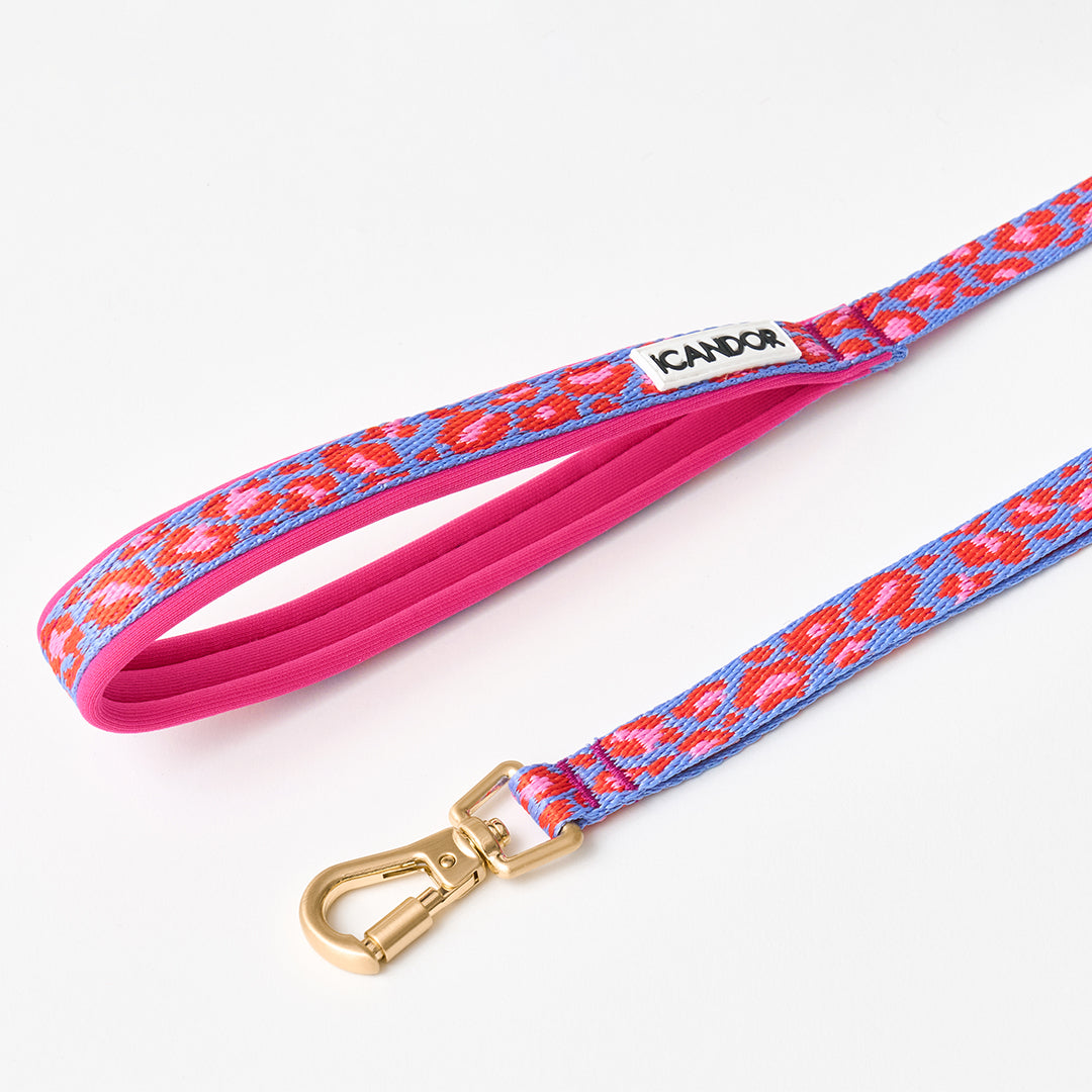 Gentle Leash Bolt, 1.6m(15mm)_Leopard Lavender Blue