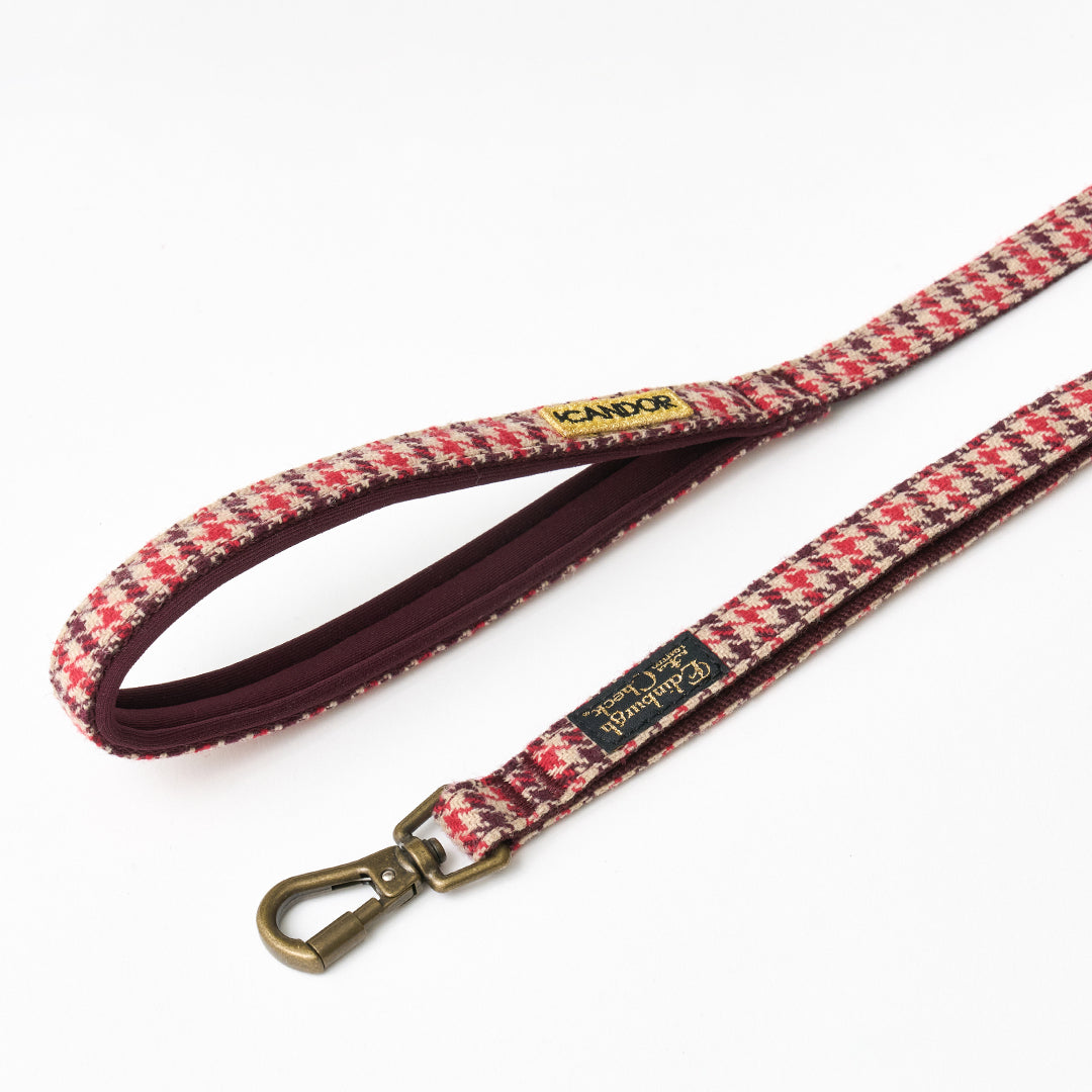 Gentle Leash Bolt, 1.6m(15mm)_Edinburgh Check Red